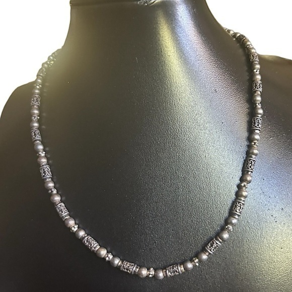 Vintage Napier Silver Tribal Bead Necklace 16" Silver Bead Necklace - Picture 1 of 8